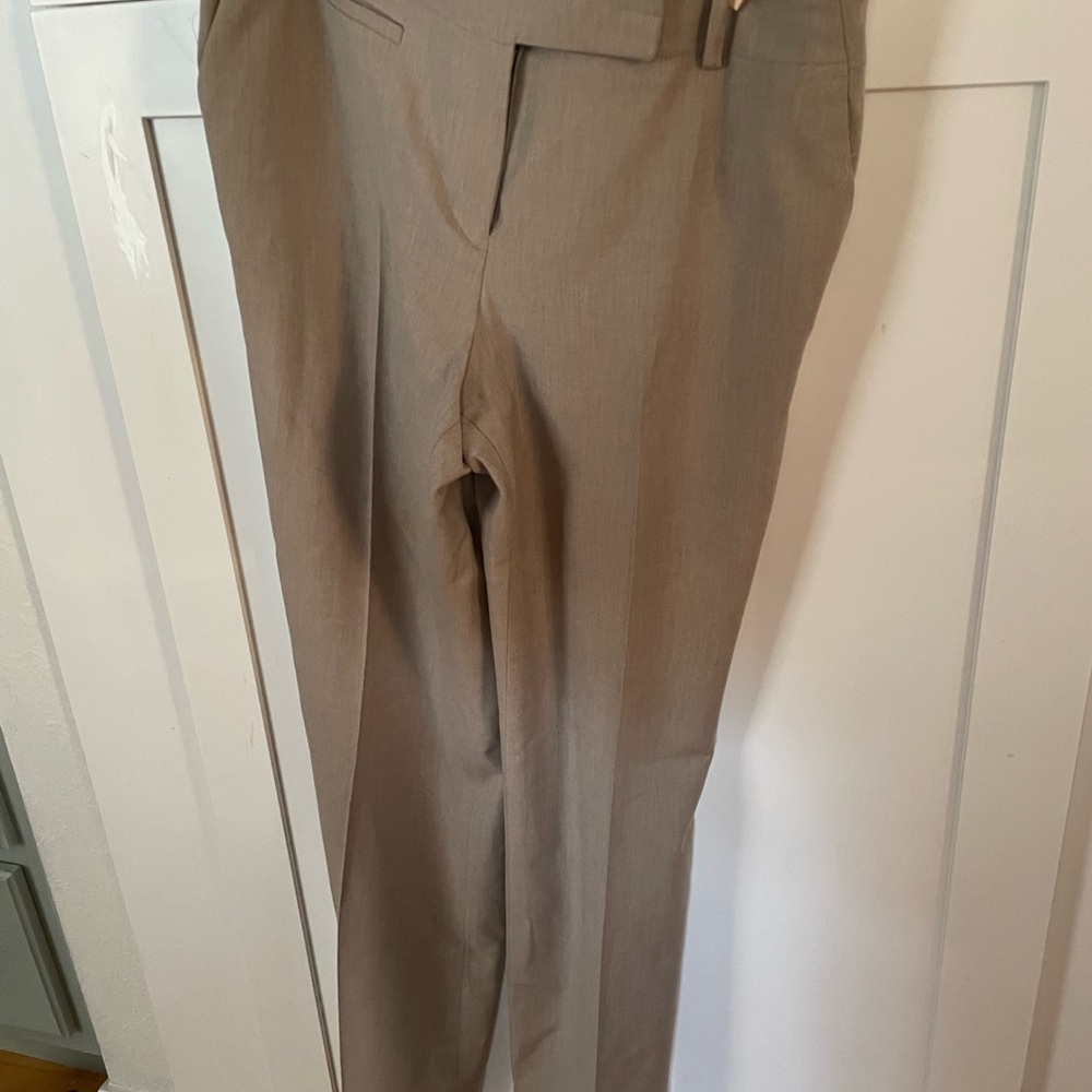 Ann Taylor Tan Dress Pants Flat Front Straight Leg